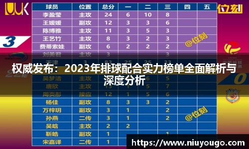 权威发布：2023年排球配合实力榜单全面解析与深度分析